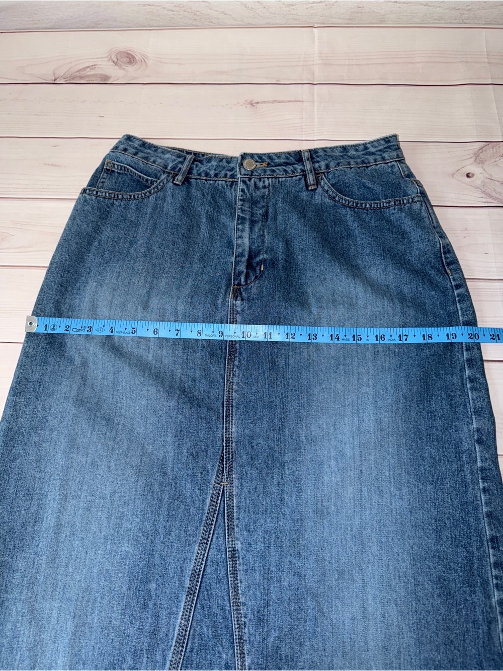 St. John's Bay Petite Denim Skirt - Light Blue Size 10P Office| Church|School - Picture 5 of 7